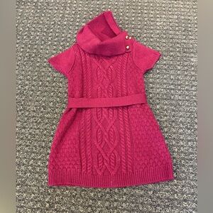 Janie and Jack Girls Cable Knit Sweater Dress | Burgundy | Size 2T